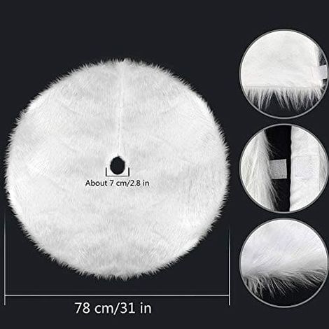 Tapis de sapin de Noël en peluche, tapis de base pour sapin de Noël, tapis en peluche blanche, pour une décoration de Noël réussie (1/5)
