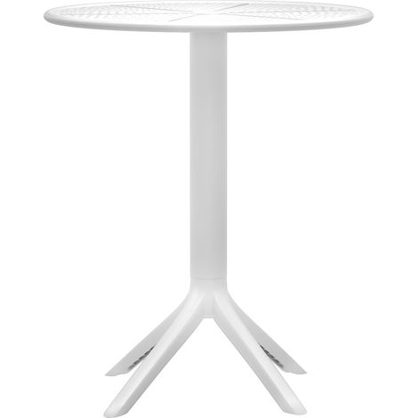 Table d'appoint ronde 60 cm intérieur ou extérieur en plastique blanc 100009200