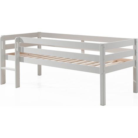 Cama de media altura 90x200 con somier Vipack Pino Blanco (1/5)