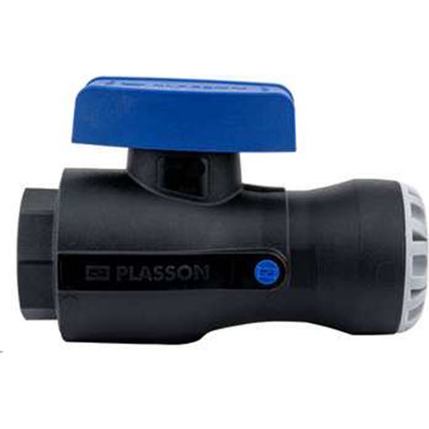 Vanne 1/4 tour encliquetable TEKPLASS PE Ø25 - Femelle 3/4'' (20/27) sans prise de purge (1/2)