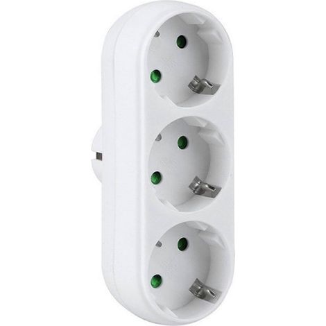 Adaptateur secteur multifonctionnel 3 en 1 avec interrupteur indépendant, fabriqué en matériau ABS, peu encombrant, adaptateur de prise de courant à trois ports. (1/5)