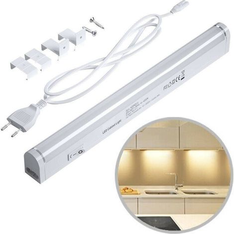 TrAdE Shop Traesio - Lampada Luce Sottopensile 30cm Mobili Cucina Armadio Barra Led 330lm Bianco - -Bianco Freddo -