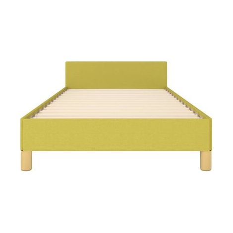 Cadre de lit vert (sans matelas), 100 × 200 cm, tissu, tissu doux et respirant, idéal chambre à coucher, style moderne, montage simple (1/5)