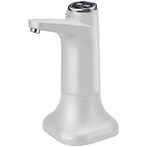 Alovez - Elektrischer Wasserspender mit Flaschenpumpe und Sockel, USB-aufladbarer Wasserspender, automatischer tragbarer Wasserspender mit Eimerpumpe für Zuhause, Küche und Büro (Weiß) (1/5)