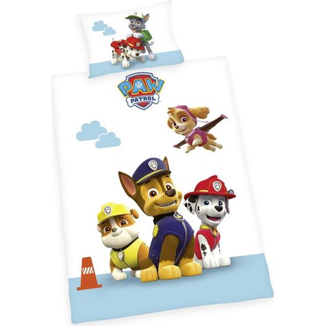 Herding Set Biancheria da Letto, Paw Patrol, Federa 40 x 60 cm, Copripiumino 100 x 135 cm, Multicolore, Cotone (1/4)