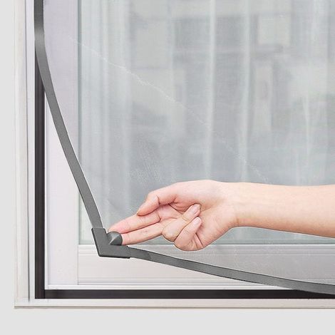 Cortinas magnéticas transparentes, mosquitera invisible, 70 x 150 cm, con tira magnética (gris, 1 unidad). (1/4)