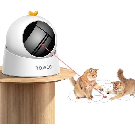 Jouet pour Chat,Jouet Chat interactif avec Batterie 1000mAh,Base magnétique à 360°,Suivi de Mouvement aléatoire, Veille Automatique et 3 Modes de Vitesse,Jouet interactif pour Intérieure Chat Chatons (1/5)