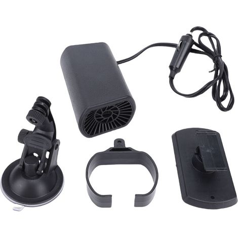 Ventilateur de chauffage de voiture rotatif à 2 vitesses avec dégivreur et désembueur, silencieux et chauffant pour l'hiver, 150 W, pour voitures, camions et véhicules-Crezuo