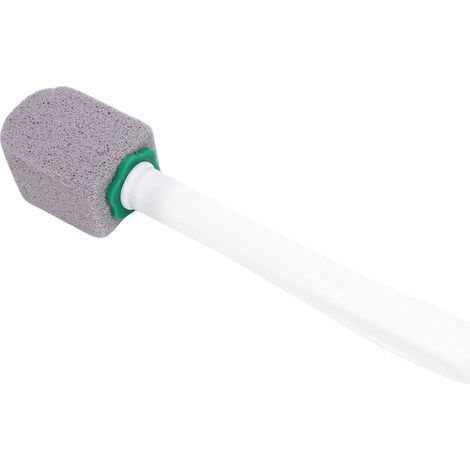 Lot de 10 brosses de nettoyage en pierre ponce multifonctionnelles pour salle de bain, WC et lavabo (gris), avec long manche. Idéales pour carrelage, baignoire et piscine. (1/5)