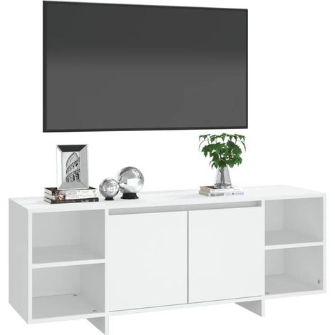 vidaXL TV-Schrank weiß 130x35x50 cm aus Spanplatte