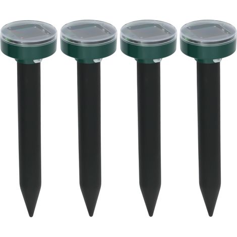 Répulsif à ultrasons pour rats et souris d'extérieur (lot de 4), à énergie solaire, étanche et anti-taupes, idéal pour jardins, rizières et ranchs.