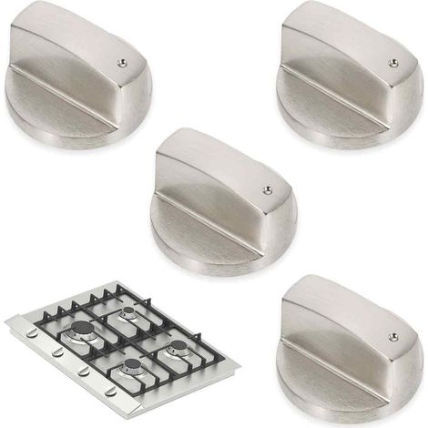 Mando - Metal Cepillado - Diámetro 6 mm - Para Cocina de Gas Horno Placa - 10 Unidades (1/5)