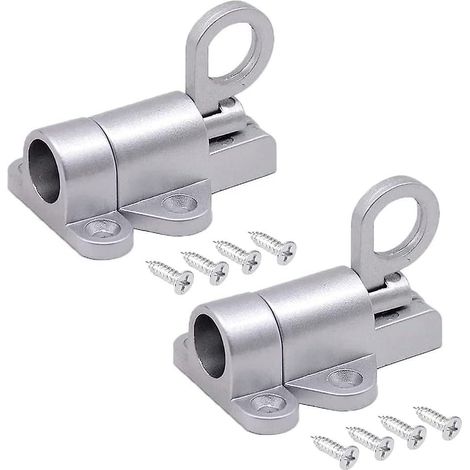 Verrou à ressort automatique 2 pièces, loquet à tirage annulaire, serrure à ressort pour porte, pêne dormant à ressort, loquet automatique à anneau, 2 unités (1/5)