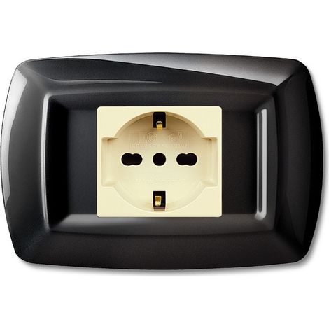 Placca per Serie Magic Bticino Modulo doppio per Presa Schuko 1 Posto Bianca (1/2)