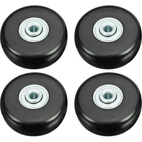 Roues de valise, roulettes de réparation de bagages robustes de 50 mm Roues pivotantes de rechange universs silencieuses en caoutchouc Lot de 4 roulettes de rechange pour valise/bagage/sac-DP (1/4)