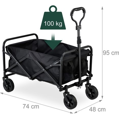 Pratico carrello con ruote pieghevole 83 x 46 x 52 cm con ruote piroettanti ergonomiche in tessuto blu 130016962