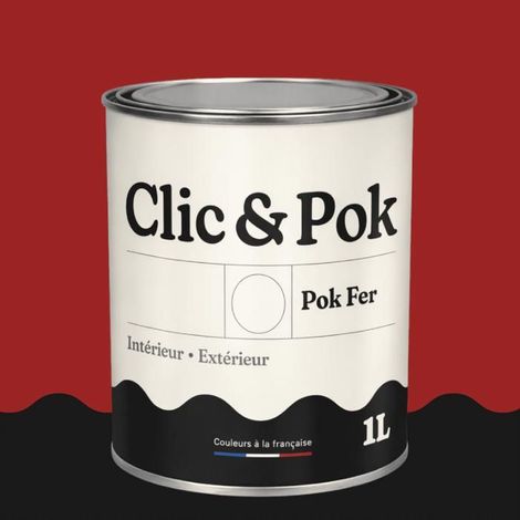 Peinture Fer Antirouille – Métal Extérieur Intérieur, Satinée, Protection Rouille - 1L - RAL 3001 - Rouge de sécurité