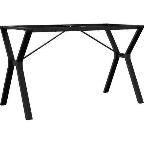 Gambe per tavolo da pranzo con telaio a Y 120 x 60 x 73 cm facile installazione in stile industriale in acciaio nero 020047261