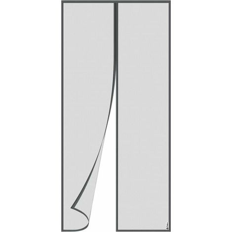 Kartokner Magnetische Fliegengittertür - Maße 90 x 210 cm (36 x 82 Zoll) - Magnetischer Mückenschutzvorhang für Türen und Fenster - Farbe Grau (1/4)