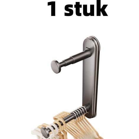 1 pièce - Étendoir à linge avec ventouses - Fixation murale sans perçage - Porte-cintres amovible - Extensible - Convient pour suspendre les cintres - 32 cm x 23 cm - Gris (1/5)