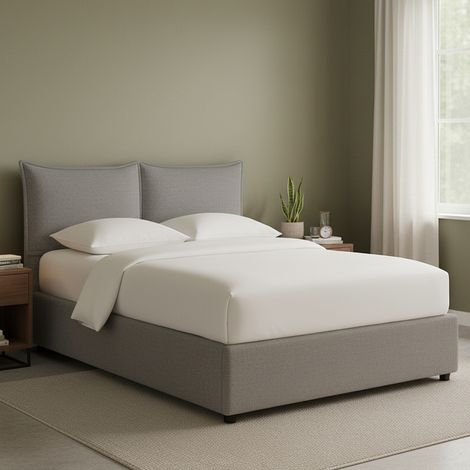 Cama Malton de Plaza y Media, Desenfundable, Hecha en Italia, Gris Ceniza (1/5)