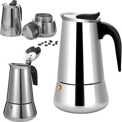 Cafetière italienne inox – 12 tasses – tous feux – café intense (1/5)