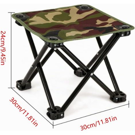 Siège de Pêche Léger Pliant, Tabouret Pliant Chaise Pliante D'extérieur, Tabouret de Barbecue Léger, Adapté à la Pêche en Plein air, Pique-Nique, Camping(Petit Camouflage) (1/4)