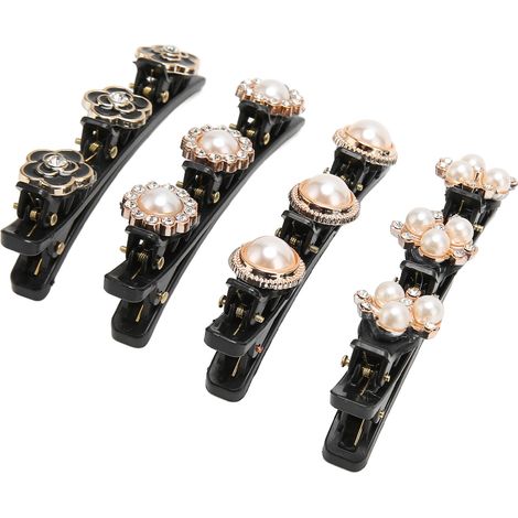 Barrette Canard Strass Brillante, Élégante pour Cheveux, 4 Épingles Tressées Femme (1/5)