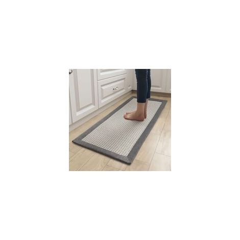 Tapis de cuisine antidérapant pour évier – Tapis absorbant lavable en machine, en coton et lin, gris, 50 × 120 cm (1/4)