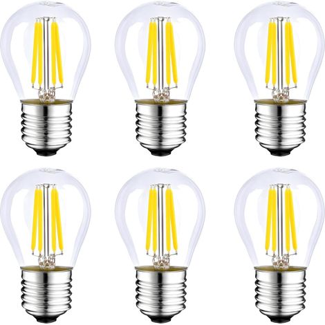 Ampoule E27 LED Filament G45 4W, Equivalent à Incandescence 40W, 400Lm, 6500K Blanc Froid, AC 230V, Ampoule Edison Vintage, Non Dimmable, Lot de 6 (1/5)