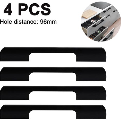 Poignées de meubles (lot de 4), finition mate poignées en acier inoxydable pour portes de placards de cuisine, poignées de rampe à vis, finition mate (1/5)