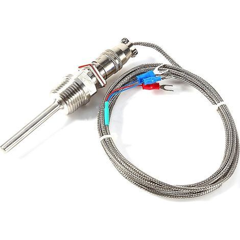 Sonde de température RTD PT100, filetage NPT 1/2", câble de 2 mètres (1/4)