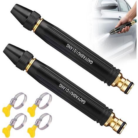 Hochdruck-Wasserpistole für die Autowäsche zu Hause, Hochdruck-Wasserpistole mit Boosterdüse, auslaufsicheres Design mit 3 Sprühmodi für die Reinigung von Autos, Pflanzen und Gärten (1/5)