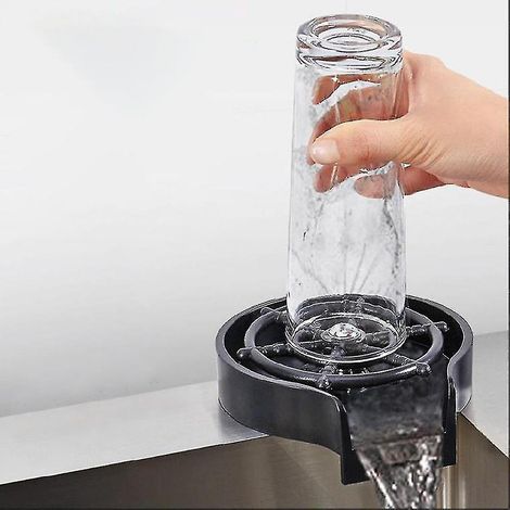 Rince-tasses automatique en acier inoxydable pour verres et tasses, outil de nettoyage haute pression pour éviers de cuisine, bars et cafés. (1/5)