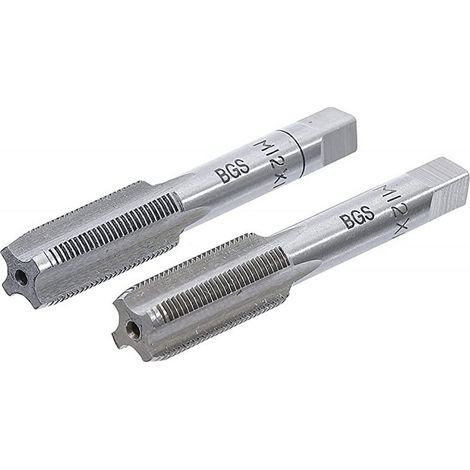 Bgs Technic – Pack de 2 tarauds M12 x 1.00 mm – Acier à outils GCr15 – Taraud ébaucheur et finisseur – Pour filetage précis