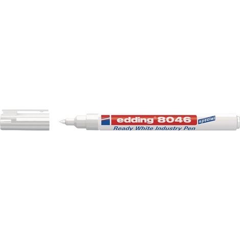 Marqueur permanent industriel 8046 blanc trait largeur 1-3mm pointe ronde EDDING (par 10)