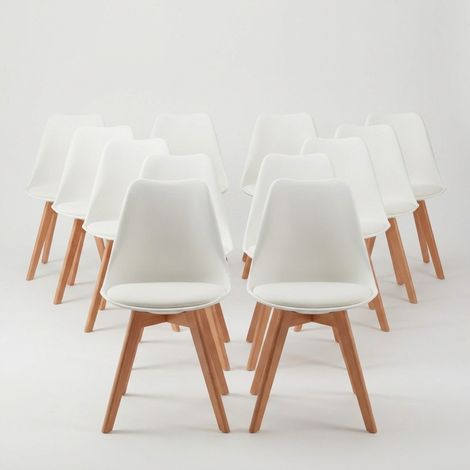 stock 20 sedie con cuscino design scandinavo Goblet nordica per bar e ristoranti - Bianco (1/5)