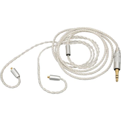 Câble de remplacement MMCX vers 3.5mm en cuivre argenté 4 brins, fil HiFi pour casque audio, 1.2m