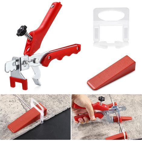 Fliesenverlegesystem, 2-mm-Verlegehilfe, 400 Clips + 200 Keile, 1 Zange zur Unterstützung der Fliesenverlegung, Fliesenverlegeset für Heimwerker und Profis (1/5)