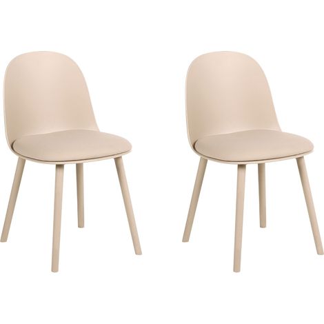Esszimmerstuhl 2er Set ANKENY Kunstleder Beige (1/5)