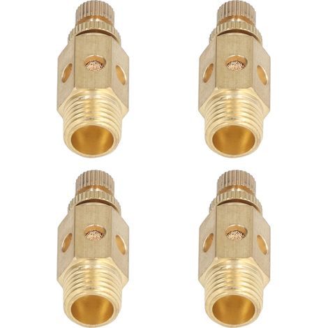 Silencieux pneumatique 4 pièces en laiton, réducteur de bruit d'échappement d'air, raccord de silencieux à débit, kit de fixation pour compresseur (1/5)