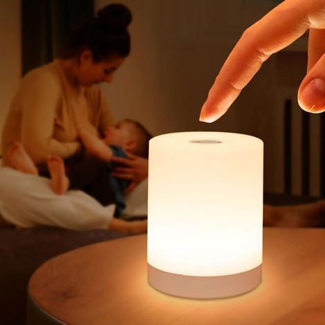 Intelligente Nachttischlampe – Dimmbar – DIREKTES Nachtlicht, kompatibel mit Sprachsteuerung und Fernbedienung.