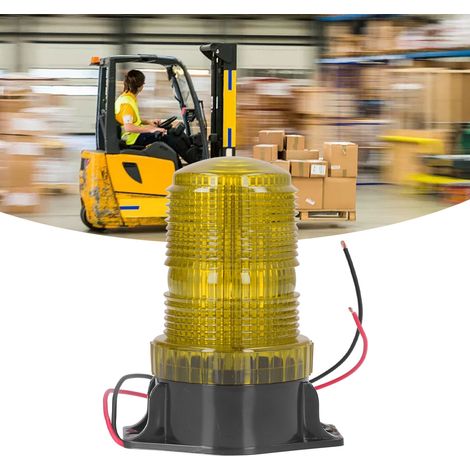Sicherheitssignalleuchte mit breitem Spannungsbereich DC10-110V, wasserdicht IP65, zylindrische Blitzleuchte, Blinklicht, gelb. (1/5)