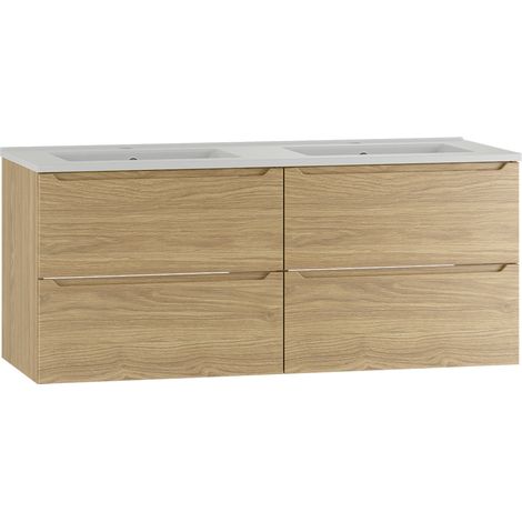 Doppelwaschtisch 120cm (Einbau) Viggo Holz (1/5)