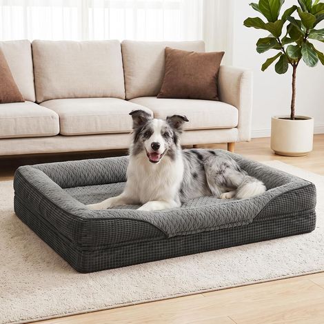 Panier Chien Grande Taille, Lit Chien Orthopédique, 89x64x18cm (1/5)