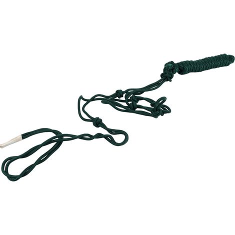 Licol en corde à nœuds multiples, sûr et résistant, en polyester tissé, pour l'entraînement et la conduite quotidienne (vert). (1/5)