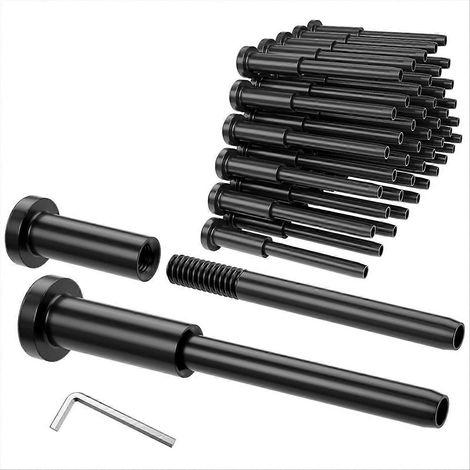 Kits de garde-corps à câbles noirs - 40 pièces - Embouts de goujons sertis récepteurs en acier inoxydable T316 de 3,2 mm (1/8 po) pour poteaux en bois ou en métal de 5 cm x 5 cm (2 po x 2 po) (1/5)