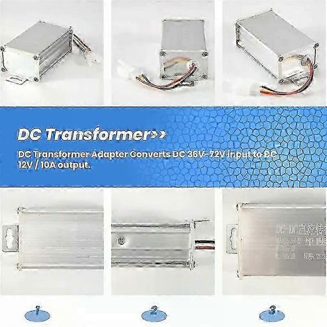 Transformateur électronique CC 36 V 48 V 60 V 72 V vers 12 V 10 A pour vélo électrique - Adaptateur convertisseur vers le bas (1/4)