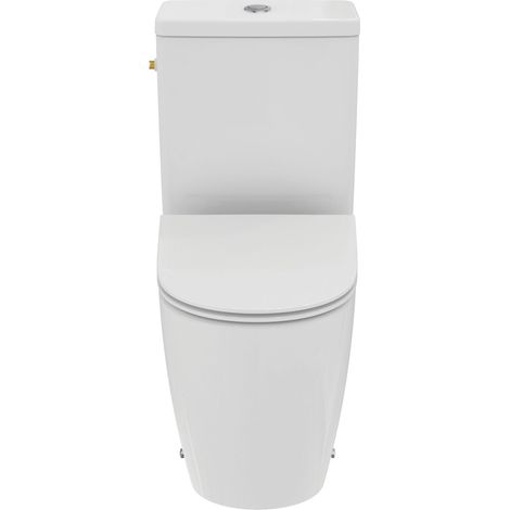 Ideal Standard i.LIFE O Pack WC au sol sans bride carénée, chasse Hydrotwist, abattant slim freiné déclipsable blanc (1/5)