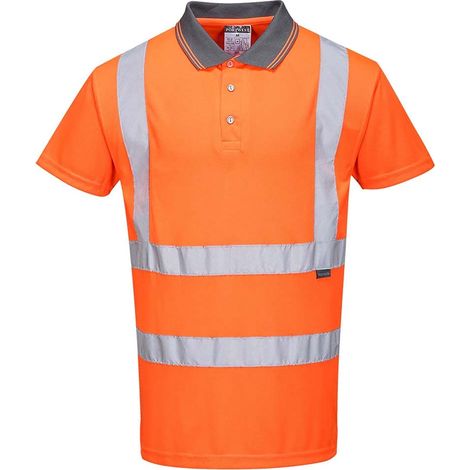 Portwest RT22ORRS Polo Maniche Corte Go/Rt ad Alta Visibilità, Arancione, S (1/2)